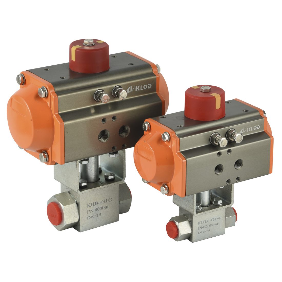 Two Kailing pneumatic actuator and valve package configurations