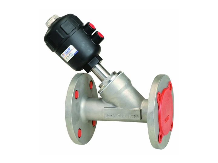KLJZF Flanged Plastic-head Pneumatic Angle Seat Valve