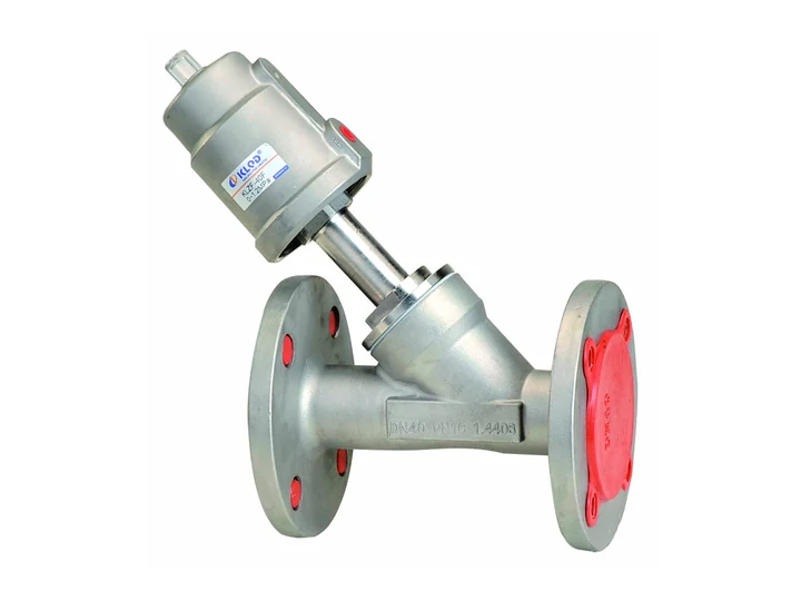 KLJZF Flanged Stainless-head Pneumatic Angle Seat Valve