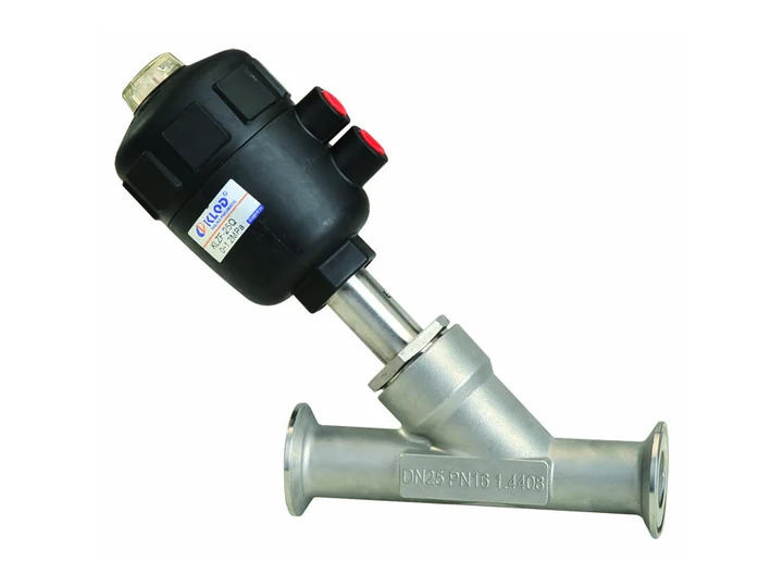 KLJZF Tri-clamp Plastic-head Pneumatic Angle Seat Valve