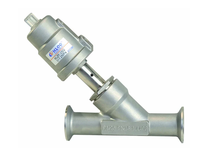 KLJZF Tri-clamp Stainless-head Pneumatic Angle Seat Valve